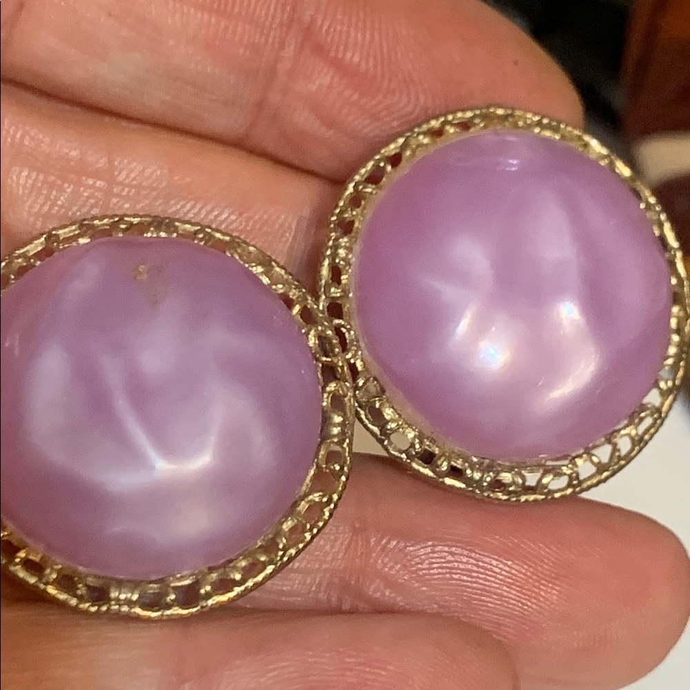 Gold and Purple Geometric Earrings Collection - Picture 13 of 16